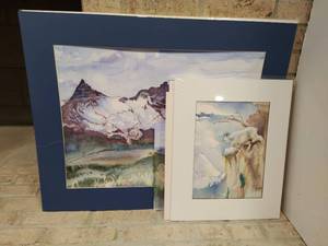lot 485 image: Collection of 7 Landscape Themed Watercolors