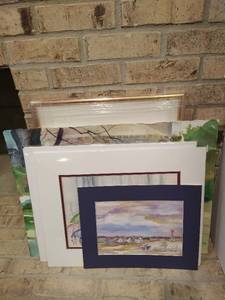 lot 486 image: Collection of 5 Assorted Watercolors