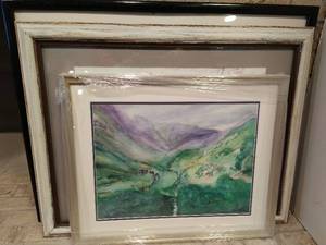 lot 489 image: Collection of 3 Rural Farmhouses Watercolors