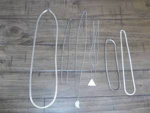 Assorted Silver Tone Chains & Sterling Charm