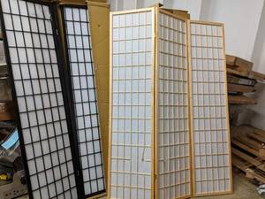 (2) 3 Panel Room Dividers Some Dam...
