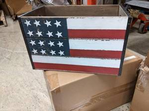 Crate with Flag Detail 13 X 8 X 8...