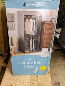 Whitmor Gunmetal Double Rod Closet ...