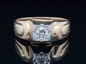 1930s Art Deco Estate Ring w. Old European Diamond in 14k Two-Tone Gold  $1,675 Retail VIDEO