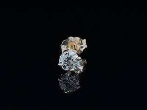 Add to Your Collection 0.22ctw Round Brilliant cut Diamond Single Stud Earring in 14k Yellow Gold Estate VIDEO