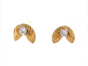 Unique Heirloom Keepsake Estate 0.20ctw Mid-Century Diamond Stud Earrings in 18k Yellow VIDEO Gold