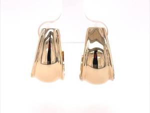 Retro, Big, Bold Style Wide U-Shaped Half-Hoop Earrings in 14k Yellow Gold w French Omega Backs Estate $840 Retail VIDEO