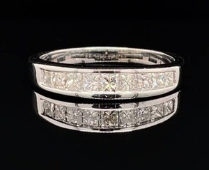 Immaculate 0.75 CARAT Princess Diamond Channel Ring in 14k White Gold  $2,950 Retail VIDEO