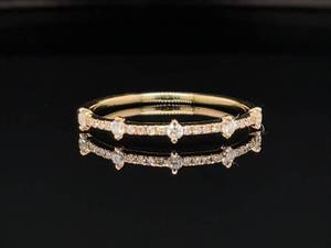 Brand New Chic Fashion Petite 0.15ctw Diamond Slim Stacking Ring in 14k Yellow Gold $1,250 Retail VIDEO