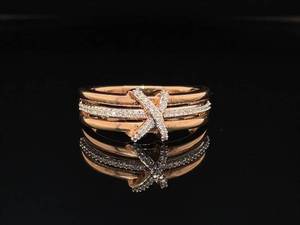 Brand New, Love & Romance 0.20ctw Diamond Crossover Love Knot Ring in RoseYellow Gold $1,050 Retail VIDEOS