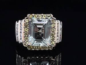 Statement Sophistication Estate Multi-Colored Topaz Channel Tiered Cocktail Ring in 925 Sterling Silver VIDEO