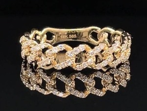 Hot Hot Hot item 14k Curb Link Diamond Link Style Ring w .28 Carat Diamonds  $1,550 Retail VIDEO