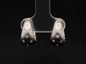 Dazzling Diamonds 0.35ctw Diamond Double-Sided Huggie Hoop Earrings in 18k White Gold 2 LOOKS IN ONE REVERSIBLE Estate $2,199 Retail VIDEO