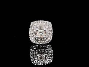Standout Diamond Earring  (single) Cushion-Square Shape Cluster in White Gold Retail $1295 VIDEO