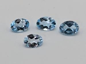 Scintillating Tropical Seawater Blue Natural Aquamarine Gemstones (x4)