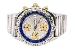 Breitling Chronomat Automatic 18k GoldStainless Steel Rouleaux Bracelet B13050 39mm Mens Luxury Watch $4,000 Estimate VIDEO