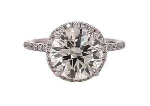 Large Diamond Alert  3.40ct. Round in 14k White Gold Diamond Halo Ring (4.00ctw.) $48,000 Retail VIDEOS