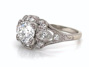 ANTIQUE PLATINUM FILIGREE RING w 1.00ct. Old European Cut Center Diamond VS-G, 1.50ctw. $15,750  Retail