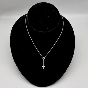 Estate Diamond Cross & Cluster Rosary 16 Y-Necklace in 14k White Gold. Vintage Style Elegance  $1150 Retail