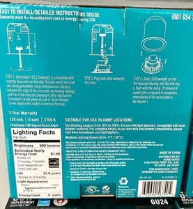 lot 45 image: Lot of 4 EcoSmart 4in Downlight White Integrated LED Recessed Trim