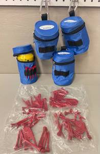lot 90 image: Lot of Hanging Koozies with Golf Tee Holders and Tees