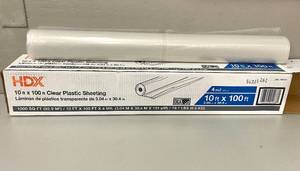 lot 32 image: HDX 10ft Clear Plastic Sheeting 4ml