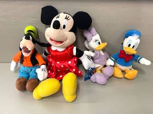 lot 59 image: Lot of 4 Disney Mickey Mouse Plush Toys