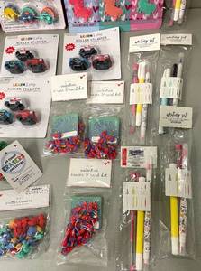 lot 28 image: Large Lot of Kids Valentines with Prizes, Markers, Stamps and More