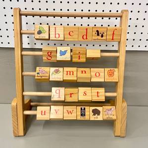 lot 52 image: Pottery Barn Kids Wooden Alphabet Abacus 