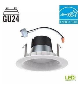 lot 117 image: Lot of 4 EcoSmart 4in Downlight White Integrated LED Recessed Trim