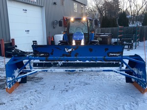 New Holland T5070 Tractor With Cage Hydraulic Snowplow  Pusher
