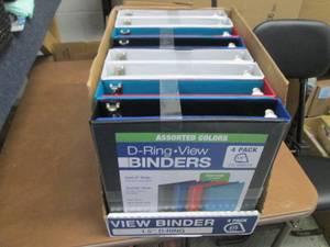 Box of 16- 1.5 inch D-Ring Binders...