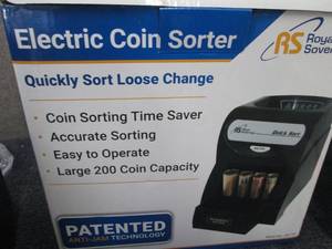 Electric Coin Sorter open box, powe...