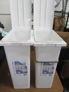 2- 30 Liter White Recycle Bins Reta...