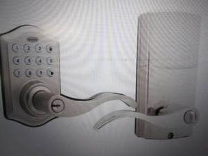 lot 152 image: satin nickel keypad electronic door...