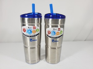 lot 64 image: 2 New Bubba 24 oz SS Tumblers with Straws