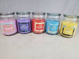 lot 115 image: 5 New Limited Edition 18 oz Candle-Lite Candles - New Scents