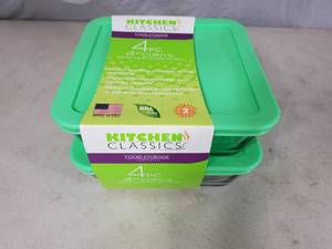 lot 173 image: New Kitchen Classics 4 Piece Glass Food Storage Set