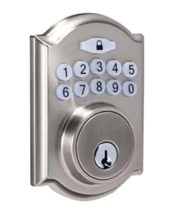 DEFIANT CASTLE SATIN NICKEL ELECTRONIC KEYPAD DEADBOLT--damaged (SKU 727)