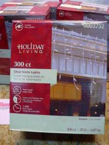 Holiday Living 300-Count Constant White Mini Incandescent Plug-In Christmas Icicle Lights SKU 0003752 Retails $12.98 6 boxes (SKU 531)