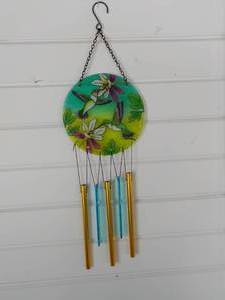 Humming Bird Glass Wind Chime...