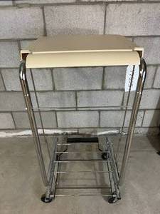 lot 5 image: MSRP $150 Medical Action Industries Laundry Hamper Stand with Foot Flip Top Plastic Lid Cover Great Condition