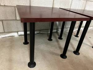 lot 58 image: Steelcase Heavy Duty Square Side Table - Excellent Condition (Set of Two)