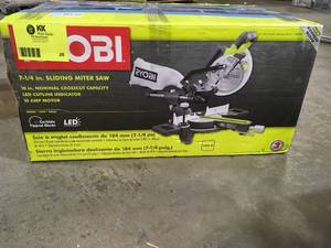 Ryobi 7-14 in. Compound Sliding Miter Saw open box customer return see pictures