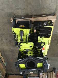 Pallet with assorted Ryobi IndoorOutdoor Tools and Parts customer Returns  see pictures