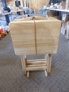 lot 15 image: Set of 4 Wooden TV Trays