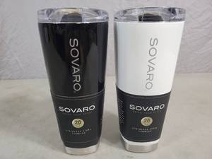lot 45 image: 2 New Sovaro Stainless Steel Tumblers