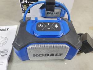 lot 52 image: Kobalt 24 volt Cordless Bluetooth Speaker