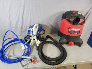 lot 102 image: Graco Magnum Paint Sprayer and Craftsman Shop Vac