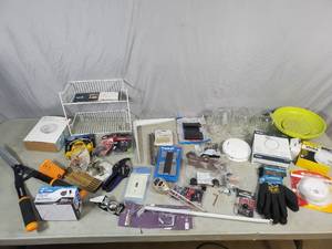 lot 109 image: Customer Returned Hardware, Smoke Alarms, Hitch Ball, and More